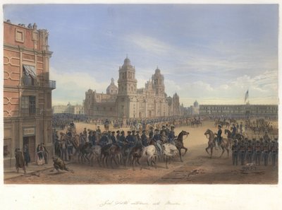 Entrée du général Scott à Mexico pendant la guerre américano-mexicaine - Adolphe Jean Baptiste